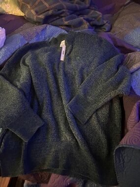 Pink by Victoria’s Secret-cozy Heathered Green-Knit Blanket Sweater-s -NWT